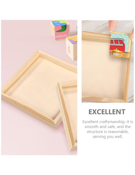 Juego de 5 Bandejas de Madera Anidadas SEWACC Cuadradas