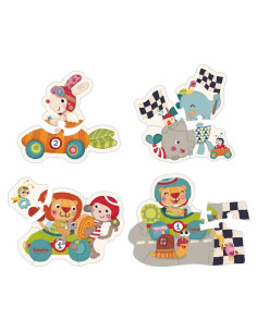 Rompecabezas de Figuras de Carreras Bababoo | 4 Piezas | 20.32x15.24 cm