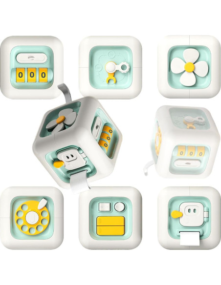 Cubo de Actividad Montessori Verde ZhildChen 6 en 1 para Niños Cubo de Actividad Montessori Verde ZhildChen 6 en 1 para Niños