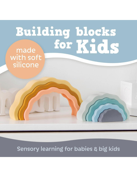 Apilador Arcoíris Ripple ReLIVE - Bloques de Silicona para Bebés