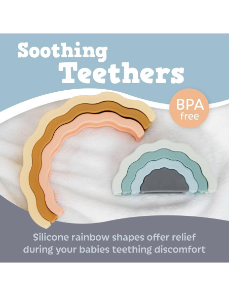 Apilador Arcoíris Ripple ReLIVE - Bloques de Silicona para Bebés