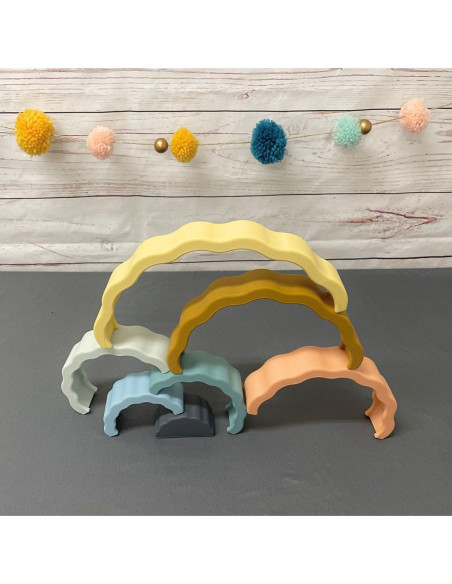 Apilador Arcoíris Ripple ReLIVE - Bloques de Silicona para Bebés