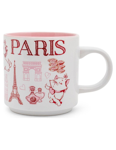 Taza Cerámica Disney Aristogatos Marie Rosa 385ml