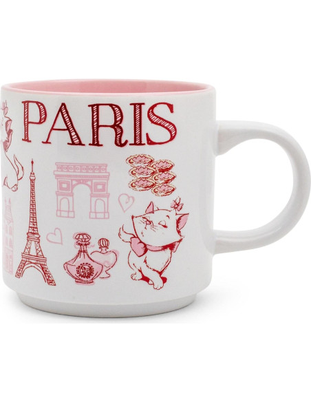 Taza Cerámica Disney Aristogatos Marie Rosa 385ml