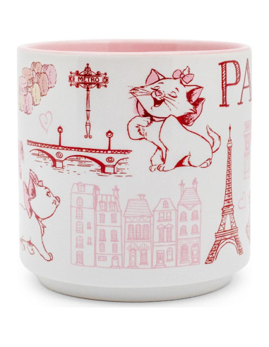 Taza Cerámica Disney Aristogatos Marie Rosa 385ml
