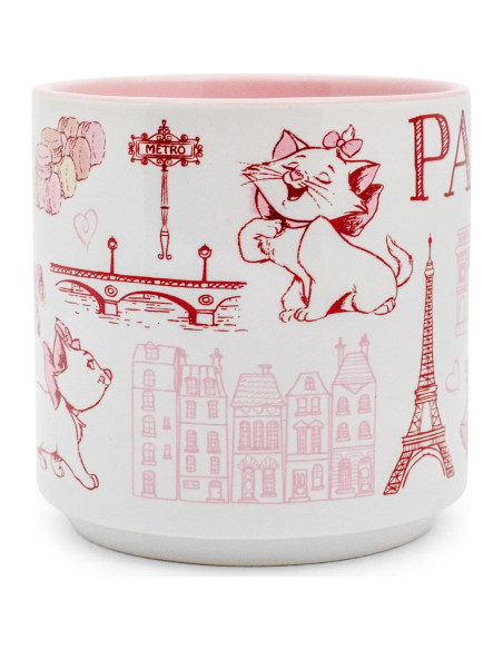 Taza Cerámica Disney Aristogatos Marie Rosa 385ml