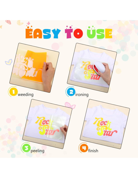 Vinilo de Transferencia de Calor Tintnut Amarillo Neón 6 Hojas 30.48x25.4cm