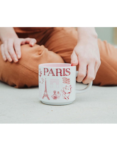 Taza Cerámica Disney Aristogatos Marie Rosa 385ml