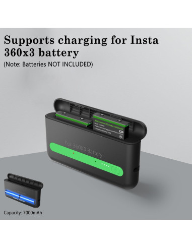 Cargador Inalámbrico Doble 7000mAh para Insta360 X3