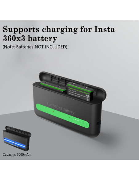 Cargador Inalámbrico Doble 7000mAh para Insta360 X3 Cargador Inalámbrico Doble 7000mAh para Insta360 X3