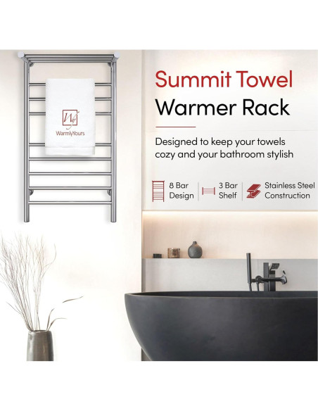 Calentador de Toallas WarmlyYours Summit 11 Barras 50.8x91.4cm