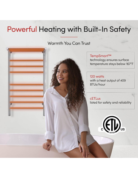 Calentador de Toallas WarmlyYours Summit 11 Barras 50.8x91.4cm