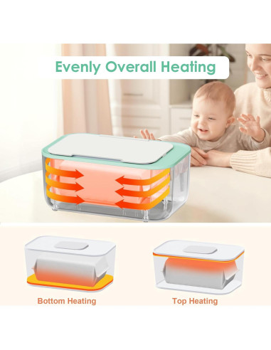 Calentador de Toallitas Kisdream Verde - Gran Capacidad 150 Toallitas