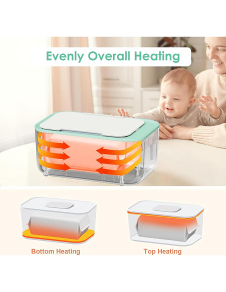 Calentador de Toallitas Kisdream Verde - Gran Capacidad 150 Toallitas