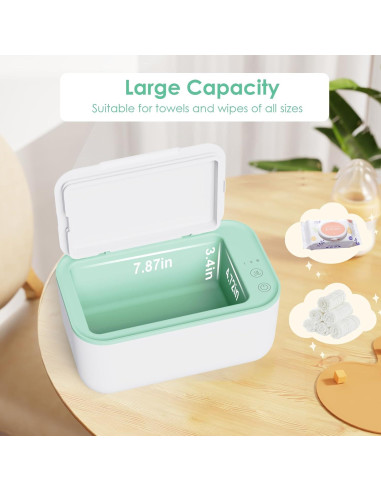 Calentador de Toallitas Kisdream Verde - Gran Capacidad 150 Toallitas