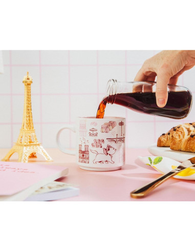 Taza Cerámica Disney Aristogatos Marie Rosa 385ml