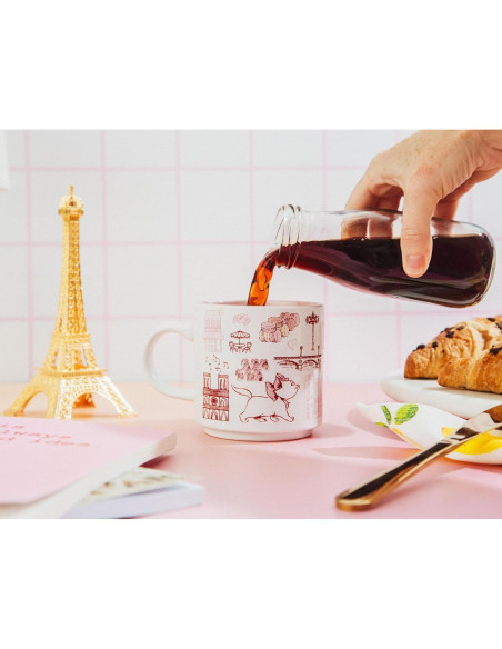 Taza Cerámica Disney Aristogatos Marie Rosa 385ml