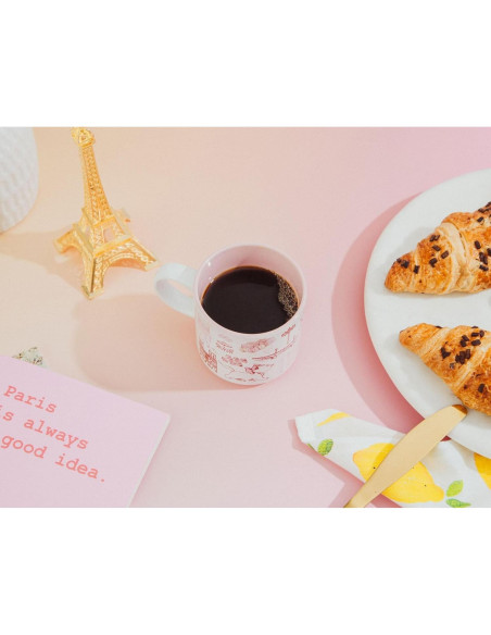 Taza Cerámica Disney Aristogatos Marie Rosa 385ml