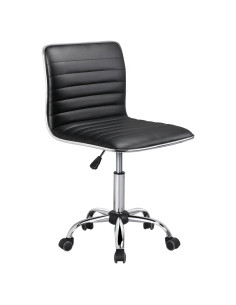 Silla de Tarea Ajustable Yaheetech de Cuero PU Negra 120 kg