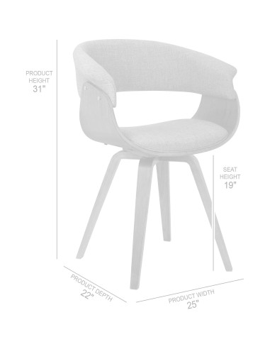 Silla de Comedor Armen Living Summer en Tela Carbón y Nogal