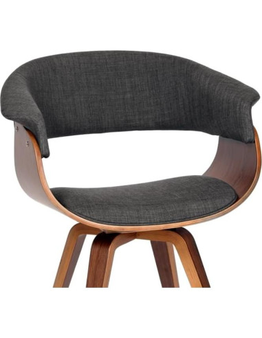 Silla de Comedor Armen Living Summer en Tela Carbón y Nogal