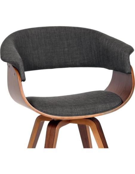 Silla de Comedor Armen Living Summer en Tela Carbón y Nogal