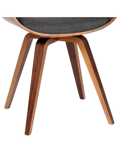 Silla de Comedor Armen Living Summer en Tela Carbón y Nogal