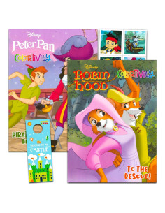 Conjunto de libros para colorear Disney Robin Hood y Peter Pan