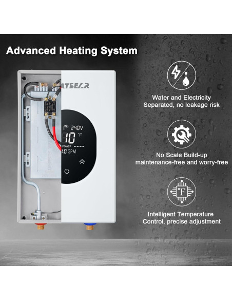Calentador de Agua Eléctrico Sin Tanque GREATBEAR 6KW 240V