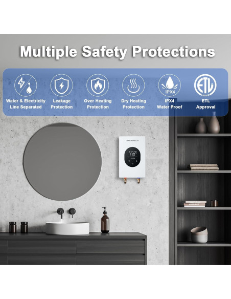 Calentador de Agua Eléctrico Sin Tanque GREATBEAR 6KW 240V