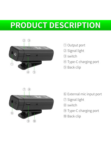 Sistema de Monitoreo In Ear Inalámbrico XTUGA J01 UHF 50m