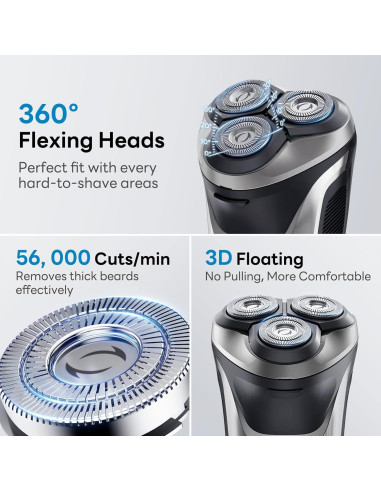 Afeitadora eléctrica DOAO A3 Pro 2 en 1 impermeable recargable