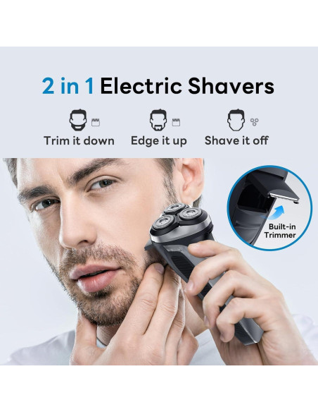 Afeitadora eléctrica DOAO A3 Pro 2 en 1 impermeable recargable