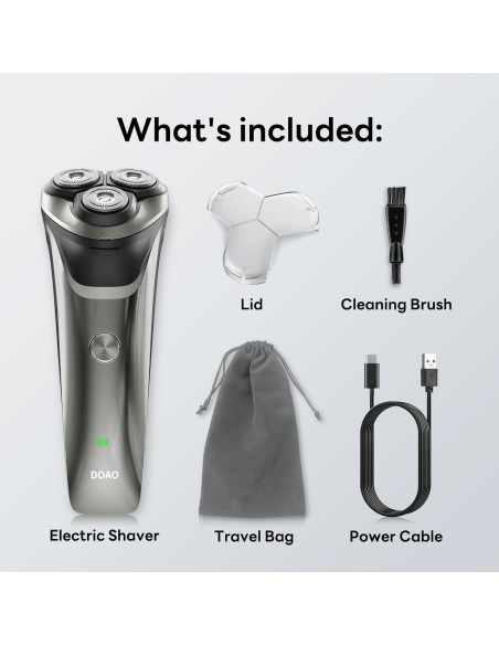 Afeitadora eléctrica DOAO A3 Pro 2 en 1 impermeable recargable