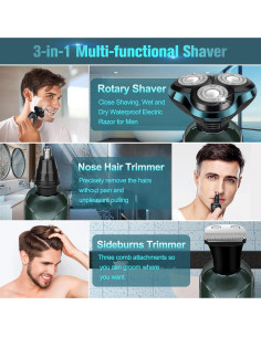 Afeitadora eléctrica Viatia 3D rotativa recargable impermeable 2