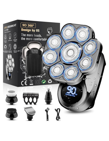 Afeitadora Eléctrica 9D Handsomemen Impermeable 5 en 1