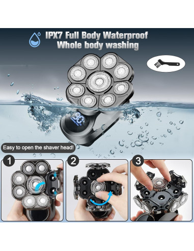 Afeitadora Eléctrica 9D Handsomemen Impermeable 5 en 1