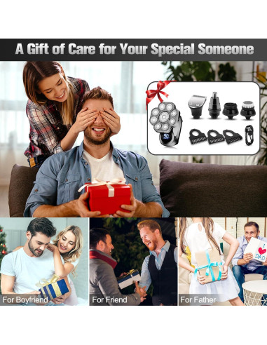 Afeitadora Eléctrica 9D Handsomemen Impermeable 5 en 1