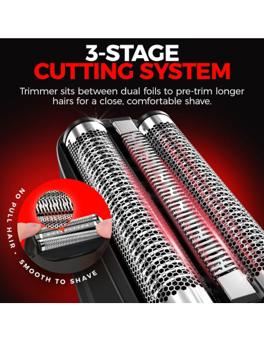 Maquinilla de Afeitar OVLUX GX1 3 Cuchillas Inalámbrica Metal