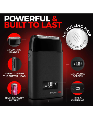 Maquinilla de Afeitar OVLUX GX1 3 Cuchillas Inalámbrica Metal