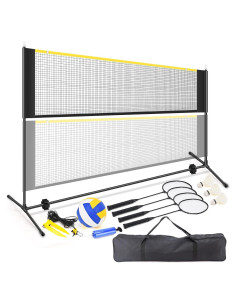 Set 2 en 1 de Badminton y Voleibol AZUNYYDS, Red Ajustable 5.18m