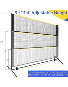 Set 2 en 1 de Badminton y Voleibol AZUNYYDS, Red Ajustable 5.18m 2