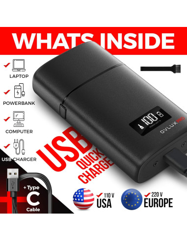 Maquinilla de Afeitar OVLUX GX1 3 Cuchillas Inalámbrica Metal