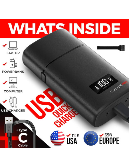 Maquinilla de Afeitar OVLUX GX1 3 Cuchillas Inalámbrica Metal