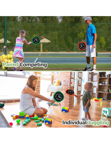 Juego de Palas y Pelotas Rebotadoras Smartwo para Niños y Adultos