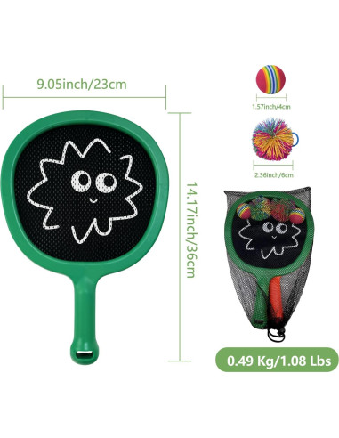 Juego de Palas y Pelotas Rebotadoras Smartwo para Niños y Adultos