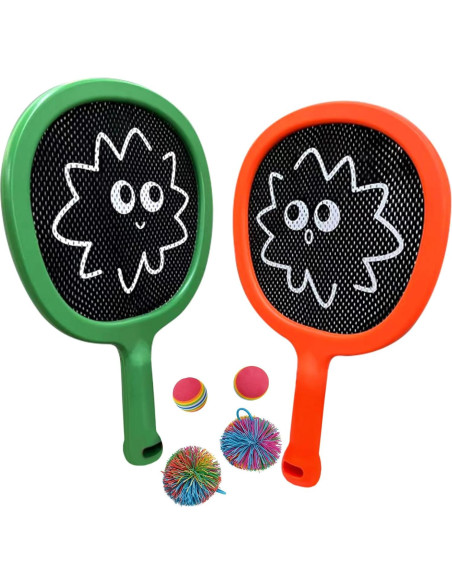Juego de Palas y Pelotas Rebotadoras Smartwo para Niños y Adultos Juego de Palas y Pelotas Rebotadoras Smartwo para Niños y Adultos