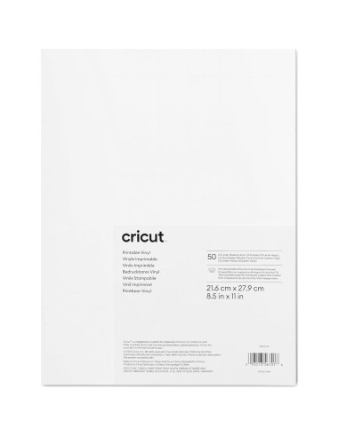 Vinilo Imprimible Cricut 50 Hojas 21.6x27.9cm Compatible Maker