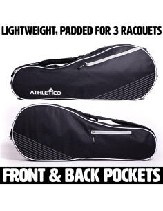 Bolsa de Tenis Athletico Competitor 3 Raquetas Acolchada 2