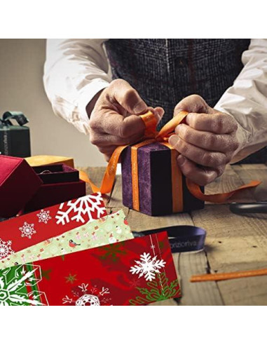 Papel Adhesivo para Etiquetas VIKDOOK 20 Hojas Navidad 11.4x30.5cm